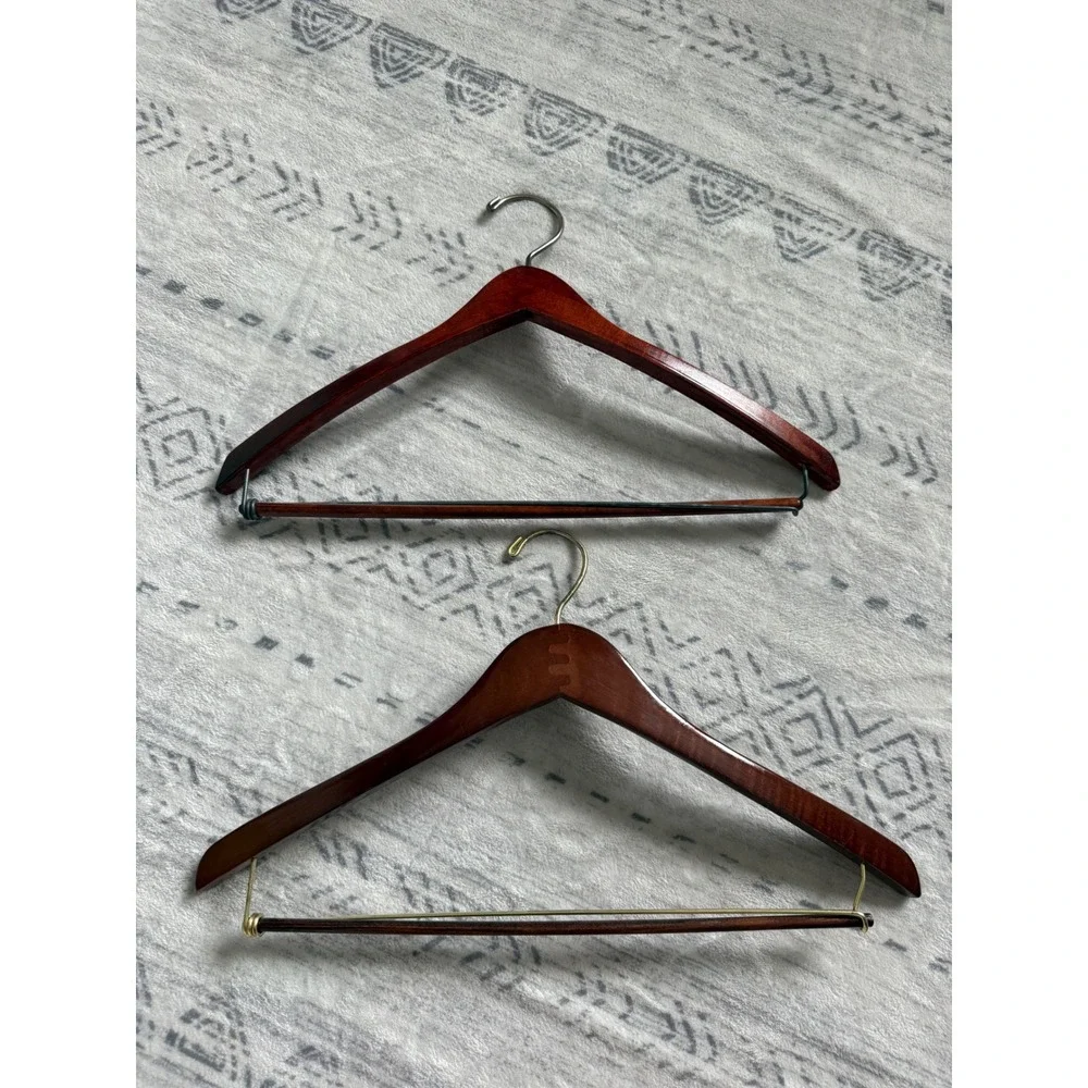 Lot of 2 Vintage Wooden Suit Hangers Kevin Korban Custom Menswear Washington DC